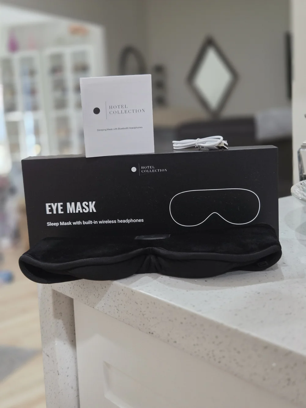 Hotel Collection Blackout Wireless Sleep Mask with Built-In Headphones